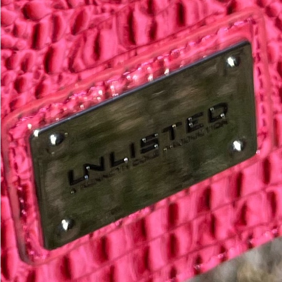 Unlisted A Kenneth Cole Production; Pink Gator Embossed Crossbody Bag - Picture 10 of 11